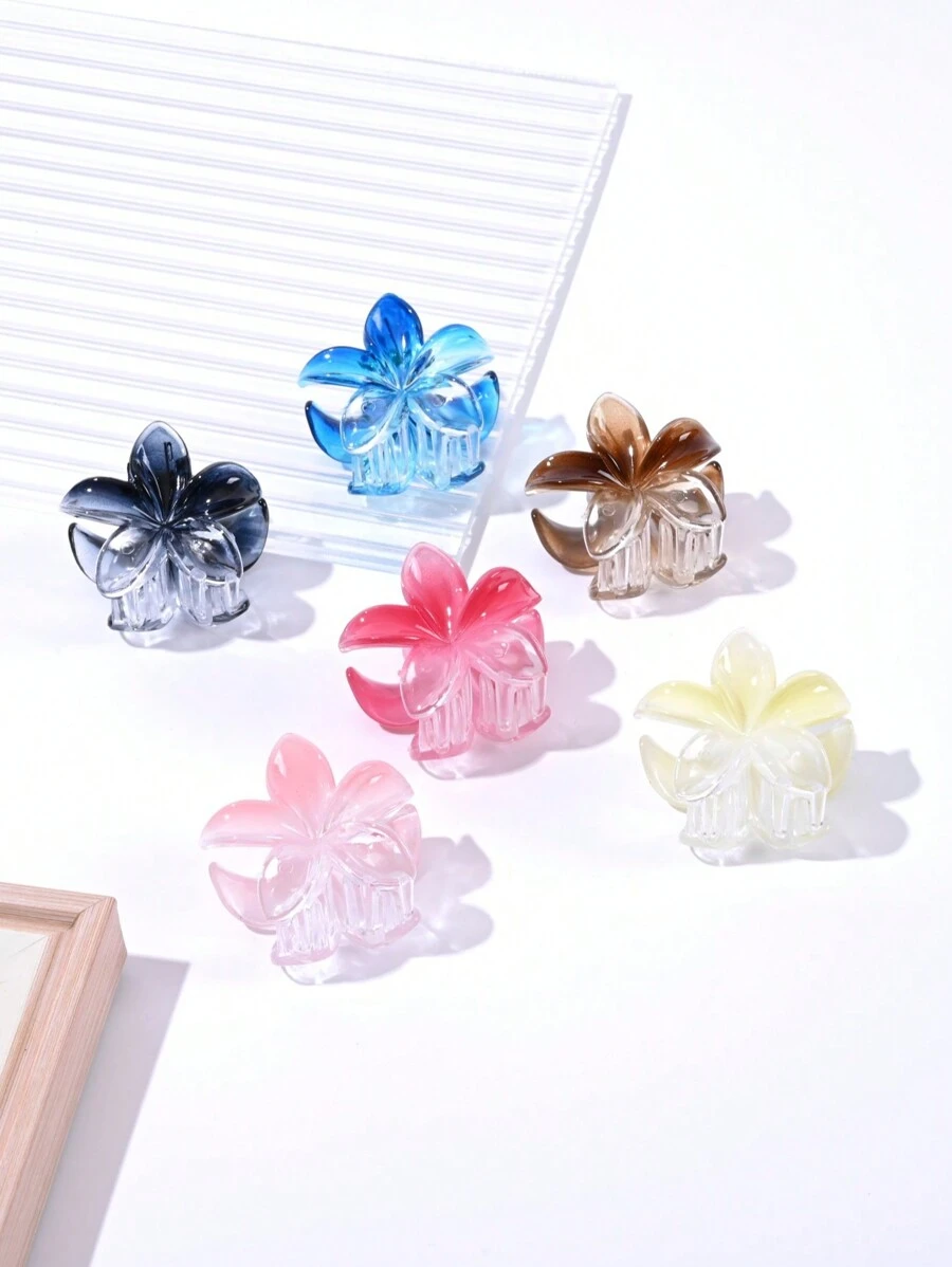 1 pieza/3 piezas/6 piezas Clips para el cabello con flores de margarita medianas de 4 cm, accesorios para el cabello transparentes con degradado de colores lindos, adecuados para primavera/verano, pinzas para el cabello, pinzas para el cabello, pasadores para el cabello, sujetadores para el cabello, clips para el cabello, clips para el cabello para vacaciones, atuendos de mujer