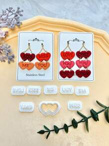 8 件情人节聚合物粘土切割器、弹簧粘土切割器、用于耳环制作的聚合物粘土切割器、珠宝吊坠 DIY 手工工具、聚合物粘土供应