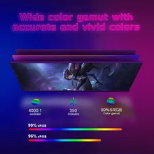 Gawfolk 24.5"/27"/32"/34" Ultra-Fast 165Hz Gaming Monitor – FHD To 4K Curved Display Options, 1ms GTG Response Time, FreeSync, Low Blue Light & Flicker-Free | Computer Monitor For PC Gaming, Esports, Home Office | Anti-Fatigue Eye Comfort + VESA Mountable | Ideal Father's Day & Graduation Gift | [Monitor, Gaming Monitor, Computer Monitor, PC Monitor, Portable Monitor, TV Alternative] - 美規A型插(110-127V) - 查看 3