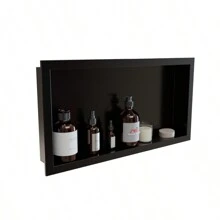 Bathroom And Kitchen Niche Wall Shampoo Recessed Black 33x65cm - 黑色 - 查看 6