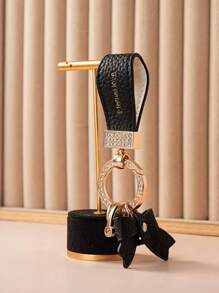 1pc Elegant Bow Decor Wrist Strap, Cute Keychain Bag Accessory For Women