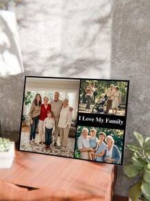 Customized Photo Wall Art, Personalized Name/Text Wall Art, Custom Image Printing, Valentine's Day Decor, Children's Growth Memento, Wedding, Valentine's Day, Anniversary, Party, Family Gift, Mother's Day, Father's Day, Birthday Gift, Photo Collage Canvas, Personalized Canvas Wall Art, Art Canvas Printing, Gifts For Friends, Mom, Dad, Kids, Girlfriend, Boyfriend, Personalized Gifts, Customizable Items, Valentine's Day Memorabilia - Multicolor - View 4