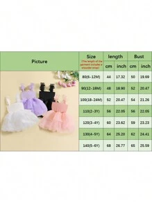 Vestido de fiesta de verano para niñas, sin mangas, con lazo, de tul y patchwork, ideal para cumpleaños. - Negro - Ver 7