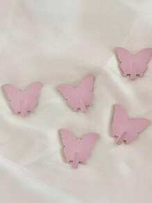3 ganchos decorativos de pared color rosa con diseño de mariposa. Ganchos sin necesidad de taladrar. Muy adecuados para la decoración de la habitación de niñas. Estilo minimalista. Ideal para colgar llaves, abrigos, toallas, sombreros, joyas, paraguas, etc. Adecuado para la sala de estar, dormitorio, oficina, decoración del hogar, decoración de la habitación, decoración de pared