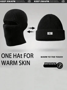 1 件男士冬季针织帽：防风保暖头套，适合滑雪和冬季活动秋季装备 - A - 查看 1