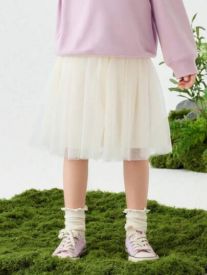 mini bala 女童甜美网眼裙，柔软舒适婴儿短裙