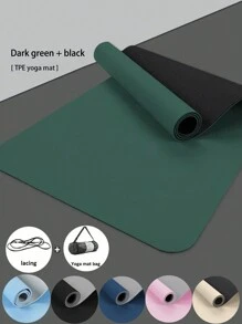 TPE Yoga Mat, Non-Slip, Fitness Exercise Mat With Carrying Strap, Suitable For Home, Pilates, And Floor Workouts - Multicolor - View 1