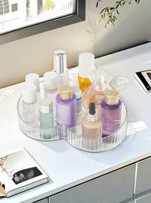 桌面多格心形收纳盒 桌面美妆收纳盒 化妆品展示架 美妆收纳 储物盒 化妆品收纳盒 适用对象：美妆 口红 眉笔 香水 化妆品 遥控器 车钥匙 美妆托盘 房间装饰盒 圣诞节万圣节礼盒 开学季文具收纳 女生情人节礼物盒 度假海滩 浴室收纳 卧室收纳 大容量