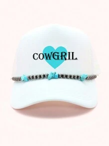 1 件西部绿松石牛仔女孩帽链，Howdy Giddy Up 牛仔女孩风格卡车帽链