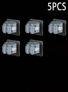 1 szt./5 szt./10 szt. Nowoczesny uchwyt ścienny na mop i miotłę, wytrzymałe plastikowe haki do przechowywania bez wiercenia, łatwy montaż, odpowiedni do łazienki i kuchni, nowoczesny styl, organizer na drzwi, wieszak na ubrania, wieszak ścienny, samoprzylepny haczyk ścienny, organizer ścienny, zestaw wieszaków, ramka na zdjęcia