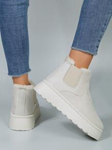 Botas de nieve para mujer cómodas, con forro térmico y antideslizantes, de suela gruesa, ligeras y versátiles