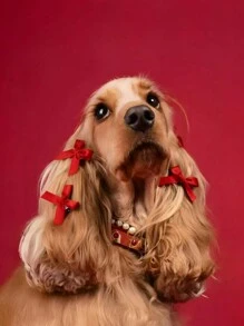 10pcs/30pcs Random Cute & Sweet Bowknot Hair Clips, Suitable For Decorating Dog And Cat Hair - Multicolor - View 8
