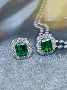 1 par de pendientes de tuerca clásicos con circonita cúbica para mujeres, para boda, compromiso, aniversario, fiesta, joyería, regalo del Día de San Valentín, mamá, madre, Día de la Madre