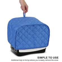 2 Slice Toaster Cover, Polyester Fabric Quilted Toaster Appliance Dust-Proof Cover For Kitchen Small Appliance Dust Cover And Fingerprint Protection - 藍色 - 查看 4