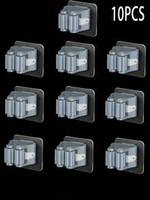 1 szt./5 szt./10 szt. Nowoczesny uchwyt ścienny na mop i miotłę, wytrzymałe plastikowe haki do przechowywania bez wiercenia, łatwy montaż, odpowiedni do łazienki i kuchni, nowoczesny styl, organizer na drzwi, wieszak na ubrania, wieszak ścienny, samoprzylepny haczyk ścienny, organizer ścienny, zestaw wieszaków, ramka na zdjęcia