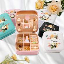 1 Miếng Cá nhân hóa Hộp đồ trang sức Có gương , Tên viết tắt , Phong tục Tên Da giả Hình vuông Hộp đồ trang sức Qủa tặng , Du lịch Da Hộp Nhẫn , Tùy chỉnh Hộp thu nạp trang sức , Của phụ nữ Ngày lễ Mẹ Qủa tặng , Bạn , Mẹ , Bà , Bạn gái Qủa tặng - Trắng - Xem 5