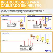Interruptor Inteligente Touch Wi-fi De 2 Vías Sin Neutro,  Interruptor inteligente, interruptor de luz de pared WiFi Interruptor inteligente - Tipo de Enchufe A USA (110-127V) - Ver 7