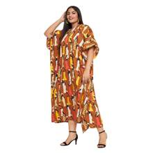 Gypsie Blu Fall Cloths For Women Plus Size Summer Kaftan Swimsuit Coverup Maxi Dress Loungewear Night Gown - Rỉ Nâu - Xem 2