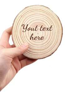 1PC Custom Coasters Round Wooden Coasters Number Of Rings Grain Nature Trace Support Custom Text Personalization Personal Personal Coasters Unique Special Coasters Gift Holiday Surprise