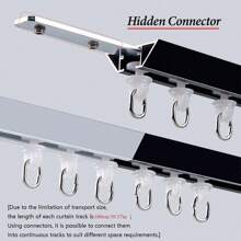 1 Set Of Aluminum V-Shaped Invisible Ultra-Thin Curtain Track - Adjustable Spliced Shower Curtain Track, Ceiling Or Wall-Mounted Curtain Sliding Monorail, Silent Sliding, Suitable For Home And Bathroom (Color: Black, White) Home Bathroom Decor Fall Decor Bathroom Accessories Back To School