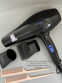 1pc Bunny Girl UV Printing UK Plug Hair Dryer, Includes Nylon Shockproof Housing, High Power One-Key Control Hair Dryer, Random Color Comb & Air Outlet Nozzle - UK Plug(220-240V) - View 11