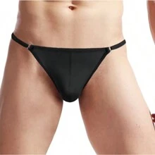 Jockstrap Thong Briefs With Side Adjustment At The Waist, Polyamide Lined - 黑色 - 查看 3
