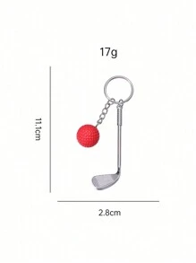 1 pieza Llavero colgante de palo de golf 3D, pequeño regalo de metal de accesorios de entusiasta de golf