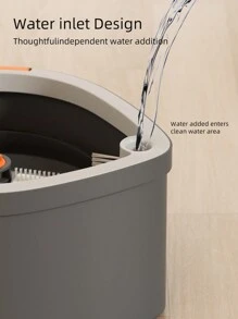 VEELAR Sistema de fregona y cubo True Clean, que incluye fregona giratoria, cubo de fregona de compartimento dual y 2 almohadillas de fregona lavables a máquina (Fregona giratoria)