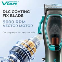 Recortadora de pelo VGR 9000 RPM inalámbrica con pantalla digital recargable, recortadora de acabado para hombres V-674 - Multicolor - Ver 4