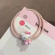 Sanrio -1pc/2pcs Hello Kitty Cartoon Cute Headband, Sweet And Versatile High Elasticity Rubber Band, Ponytail Headband Hair Accessory Headband. Home Bathroom Decor Fall Decor Back To School