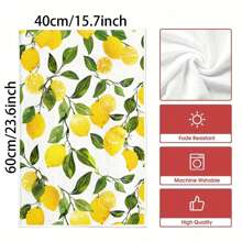 2条柠檬图案厨房毛巾，速干，可清洁碗碟，亦可作装饰茶巾，柠檬图案，适合作为乔迁礼物、餐桌巾、家居用品、婚礼用品、宴会巾、自助餐巾、浴室厨房用品、圣诞装饰品、家居圣诞礼物、圣诞装饰。 - 彩色 - 查看 4