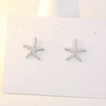 Pendientes de botón minimalistas y elegantes de estrella de plata de ley 925 con piedra de circonita brillante, joyería de calidad para mujeres, regalo pensado para seres queridos