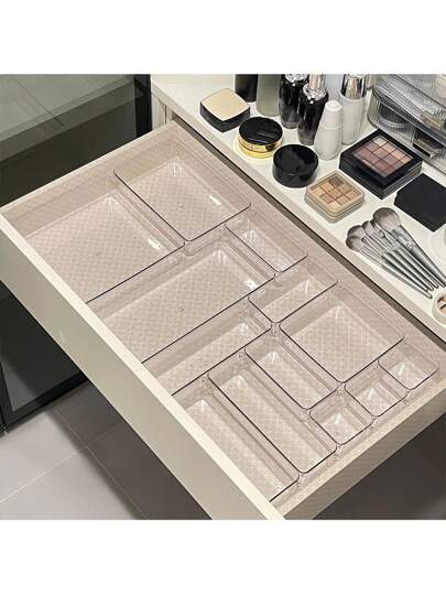 1/5/7/11pcs Makeup Organizer Box, Drawer Style Makeup And Skincare Storage Box For Lipstick, Makeup Brushes, Perfume, Face Masks, Nail Polish, Toner, Eyeshadow Palette, Bathroom & Bedroom Storage, Elegant Transparent PET Material, Vanity Organizer Tray Bag,Room Decor, Bags,Makeup Bag,Vanity,Travel,Make Up Bag,Travel Essentials,Organizer,Storage,Travel Essential,Makeup Organizer,Makeup Bags,Make Up Organizer,Organiser,Toiletry Bag,Desk Organiser,Cosmetic Bag,Makeup Pouch,Make Up Organize,Vanity Accessories,Make Up Pouch,Make Up Bags,Jewellery Box,Pouch,Makeup Brush Holder,Brush Holder,Perfume Organiser,Pouch Bag