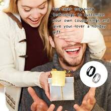 定制情侣戒指，激光雕刻个性化结婚戒指，适合您和您的爱人