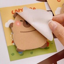 4 Pcs Mixed Design Kawaii Capybara Animals N Times Memo Pad Sticky Notes Memo Notebook Decoration Stationery School Office Supplies - Multicolor - View 9