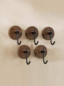 1pc Walnut Wood Door Mounted Hook With Adhesive, Single Wall Hook For Hanging Clothes Without Drilling, Adhesive Hooks, Towel Hanger Rack, Bedroom Wall Decor, Hangers, Hooks, Hanger, Back To School, Shelves, Organization And Storage, Key Holder, Key Holder Wall, Key Hanger, Sticker Hook, Door Hanger, Room Decor Bedroom, Kitchen Accessories