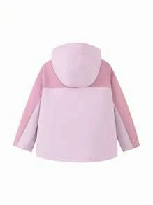 mini bala Tween Girl' Windproof Hooded Jacket, Waterproof Lightweight Outerwear - Pink Purple - View 6