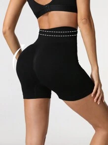 3pcs Seamless High Waist Shaping Shorts Sculpting Waist Butt Lifter Fashionable Fitness Biker Shorts For Women Gym Shorts - Multicolor - View 2