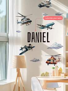 1 Piece / 3 Pieces Cartoon Construction Truck, Crane, Excavator, Plane Wall Sticker, Customized Text Wall Sticker, For Bedroom, Living Room, Study, School Classroom, Corridor Decoration, PVC Removable Gifts Birthday Graduation - Multicolor - View 7
