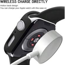 Juego de 6 fundas protectoras serie 10 de 42 mm y 46 mm, compatibles con relojes de la serie 9/8/7 de 41 mm y 45 mm, de policarbonato duro con diseño hueco, fácil de instalar, protección del marco multicolor - Color transparente + color transparente + plata + plata + negro + negro - Ver 7