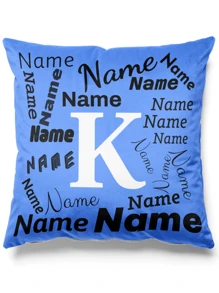 1pc Customized Multi-Text Color Throw Pillow, Personalized Single-Sided Printed Name Cushion Cover, Modern Style Home Decor, Customized Pillow Slip