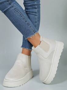 Botas de nieve para mujer cómodas, con forro térmico y antideslizantes, de suela gruesa, ligeras y versátiles