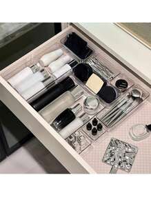 1/5/7/11 Stück Make-up Organizer Box, Schubladenartiger Make-up und Hautpflege Aufbewahrungskasten für Lippenstift, Make-up Pinsel, Parfüm, Gesichtsmasken, Nagellack, Toner, Lidschattenpalette, Badezimmer & Schlafzimmer Aufbewahrung, elegantes transparentes PET-Material, Kosmetikorganizer Tablett Tasche, Taschen, Make-up Tasche, Kosmetikaufbewahrung, Organizer, Aufbewahrung, Make-up Organizer, Make-up Taschen - Transparent - Übersicht 9