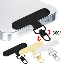 360° Rotating Stainless Steel Mobile Phone Lanyard Connector, Ultra-Thin Metal Patch, Rope Attachment, Universal Mobile Phone Accessories - Multicolor - View 8