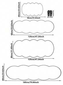 1pc Faux Knitted Bedroom Anti-Slip Carpet Pad ,Room Decor - Black - View 18