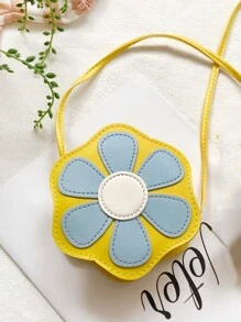 1pc Young Girl PU Leather Zipper Closure Cute Floral Mini Crossbody Bag, Suitable For Daily Use - Flowers - View 9