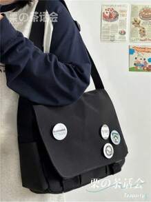 拼贴包 女士和男士斜挎包 多口袋邮差包 简约尼龙单肩包