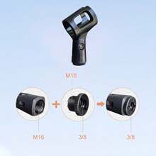 2pcs Universal Microphone Clip Holder - Compatible With Handheld Microphones, Adjustable And Detachable Design, Easy To Install And Use, Suitable For Stage, Studio, And Broadcasting Applications