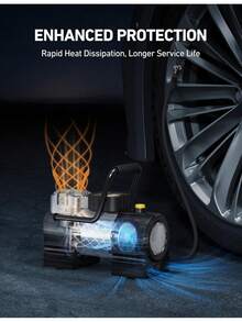 AstroAI Inflador de Neumáticos Compresor de Aire Portátil (Hasta 150 PSI) Bomba de Neumáticos para Coche 12V DC Bomba de Aire Digital con 12 LEDs Luz Super Brillante para Bicicleta, Motocicleta - 1 - Ver 6