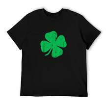 Four Leaf Clover Print Women's T-Shirt, Comfortable Casual Wear, Design, High-Quality Short Sleeve T-Shirt
